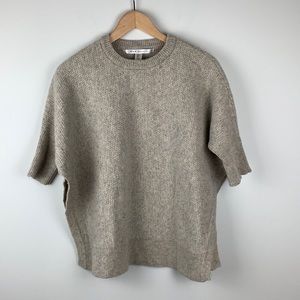 Max Studio Beige Wool//Yak Hair Poncho Sweater
